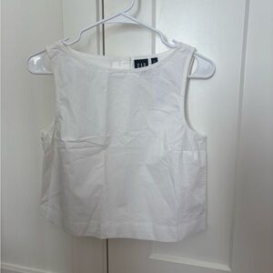 GAP Essential White Cotton Poplin Sleeveless Tank NWT